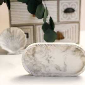 Black & White Marble Oval Tray, Marble Oval Tray, Jewelry Tray, Decorative Tray