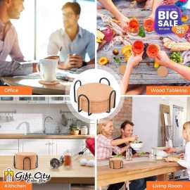 Non-Slip Round Plain Cork Tea Coaster - Pack of 12 Pieces