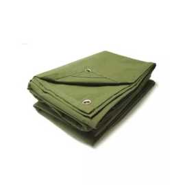 Large Heavy Duty Army Green Canvas Tarpal - 9ft X 12ft