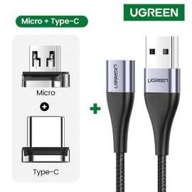 Magnetic 3A Fast Charging Dual Port Cable Type C
