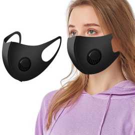 Black PM2.5 Mask 3D Anti-fog Anti-dust Mouth Mask Breathable Washable