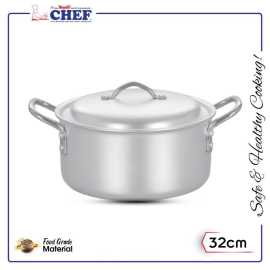 Chef Dull Finish Cooking Pan Pot/Casserole/Deghchi - 32 Cm