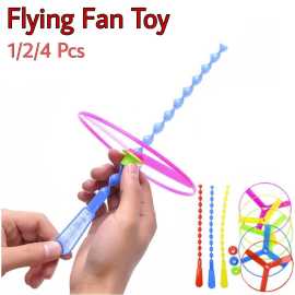 6 Pcs Flying Disc Fan Saucer Children Outdoor Pull String Flying Bamboo Dragonfly Helicopter