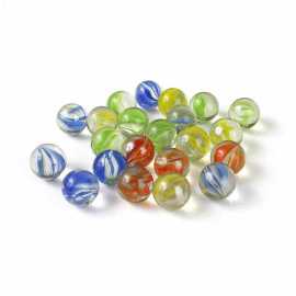 Pack of 50- Glass Decorative Marbles Bead - Multicolour
