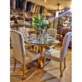 Round Vintage Dining Table Set For 4 Person