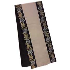Table Runner 120 Inch Black Floral - 1 Piece