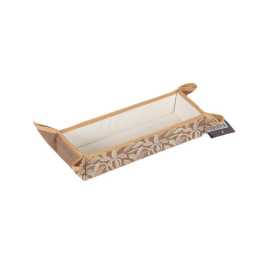 brown Swede Embroidered Cutlery Tray