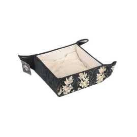 Brown Suede Embroidered Bread Basket