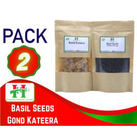 Husnai Organic Store Goond Katira & Tukh Malanga (Basil Seeds) - 200G