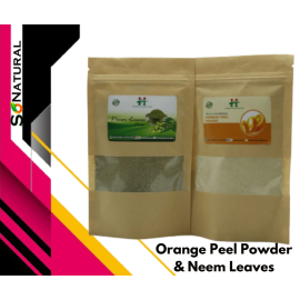 SoNatural -Combo (Pack Of 2)  Orange Peel Powder & Neem Leaves Powder (100G) - Best Combo - 100% Natural