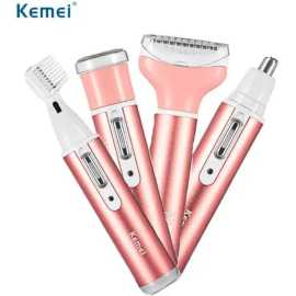 Kemei - 4 In 1 Rechargeable Lady Shaver Eyebrows Trimmer Nose Trimmer Body Shaver