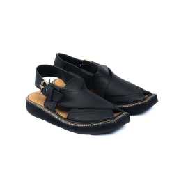 Amani Maqdur Peshawari Chappal - Black