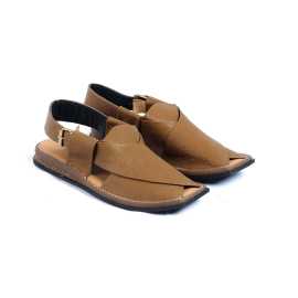 Amani Mashaal Peshawari Chappal For Men - Light Brown