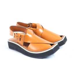 Amani Sultan Peshawari Chappal For Men - Mustard