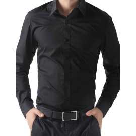 ICare Cotton Dress Shirt for Men - Black