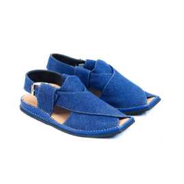 Amani Zalmi Peshawari Chappal For Men - Blue
