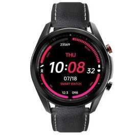 LUNIO Smart Watch Black Leather Fancy StrapLUNIO Smart Watch Black Leather Fancy Strap