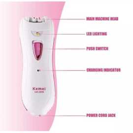 Km-290R Kemei 290-R Rechargeable Epilator For Women - White