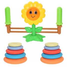 Rings Weight Sunflower Balance Math Montessori Arithmetic Learning Educational Learning Toy