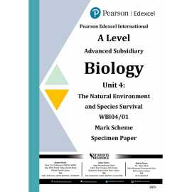 Pearson Edexcel Ial Wbi04 Biology Unit 4