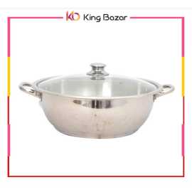 Stainless Steel Mega Wok With Glass Lid sonex double steel wok
