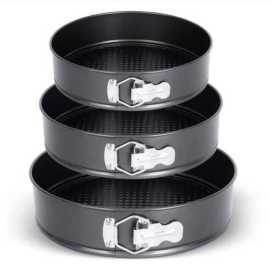 3 Pcs Round Non Stick Spring Form Cake Mold Baking Pan