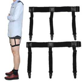 Men Shirt Stays Belt With Non-Slip Locking Clips Keep Shirt