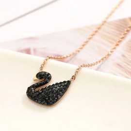 Cute Stylish Black Swan Pendant For Girls Locket Necklace for Women