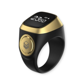 Smart Tasbih Ring, Zikr Lite For Muslims Tally Tasbeeh - Black