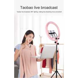 45cm LED Ring Light Set Live Photography Fill Light with 7.5ft Long Tripod Stand