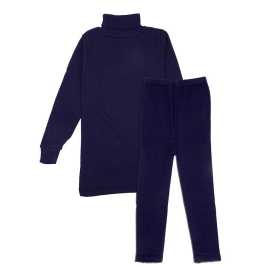 Baby High Neck Thermal Wear Suit - Dark Blue