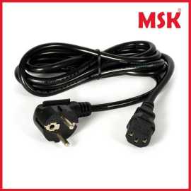 Msk Power Cord Cable For Computer Lcd Upto 400 Watt 1.5 Meter - Black