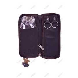 MSS Geniune Leather Key Purse - Dark Brown