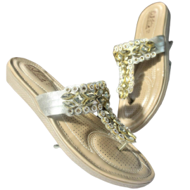 Women'S Casual Fancy Comfortable Slides Golden