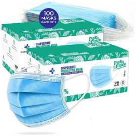 Surgical Disposable Face Mask Green color 50pcs In Each Box With Nose Pin