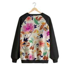 Floral 03 Sweatshirt For Women - Black