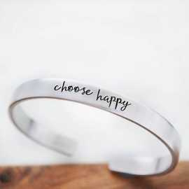 Choose Happy -  Engrave Bracelet For Men