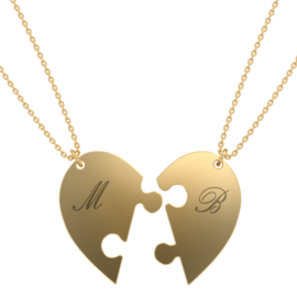 Golden Golden Heart Brocken MB Necklace For Women