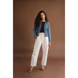 Jane White Relaxed Paper Bag Pant