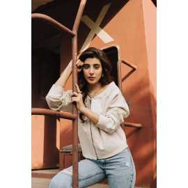 Rivvet Jeans - White Denim Bomber Jacket