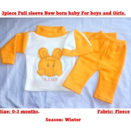 Newborn Baby 3 PCS Light Yellow Sleeve Suit - 1 Pack
