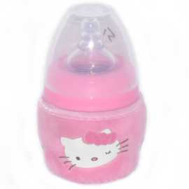 Baby Cat Bear Panda Silicone Pp Milk Feeding Glass 260 Ml - Pink