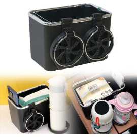 Universal Multi-Functional Car Armrest Storage Box - Black