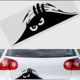 Multipurpose Black Peeking Stylish Monster Sticker - 1 Piece