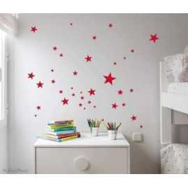 Pack 100 Red Star Sticker For Room Decoration Wall Decoration Stars