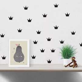 Pack Of 50 Crowns Stickers Pvc Multi Colours Wall Stickers