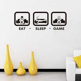 Eat Sleep Game Gaming Wall Sticker