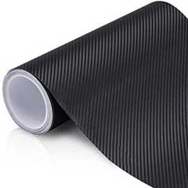 Black Sticker 3D Carbon Fiber 1 Feet Paper Vinyl For Laptops