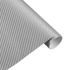 12 X 36 Inches Silver Sticker 3D Carbon Fiber Sticker Paper For Laptops & Mobile