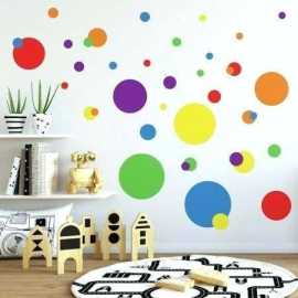 Pack Of 50 Dot Circles Polka Dots Circle Wall Stickers